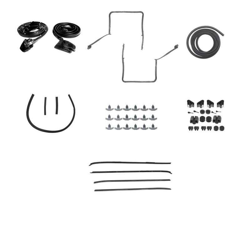 1970-81 Camaro Coupe Weatherstrip Kit w/ T-tops 4-Piece Felts w/o Chrome Bead