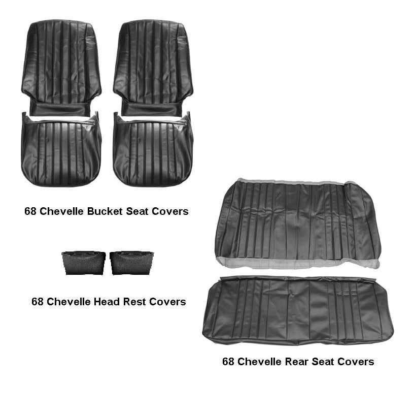 1968 Chevelle Front and Rear Seat Upholstery Set - Black