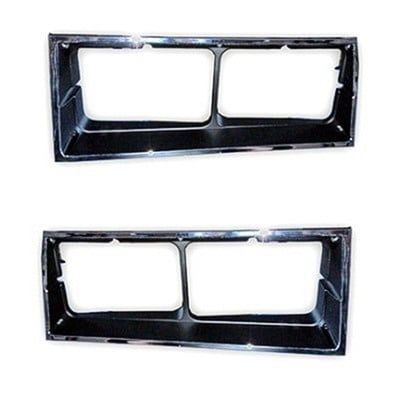 1984 HURST OLDSMOBILE, 1985-86 OLDSMOBILE 442 HEADLAMP BEZEL LH &amp; RH SET - CHROME - PAIR
