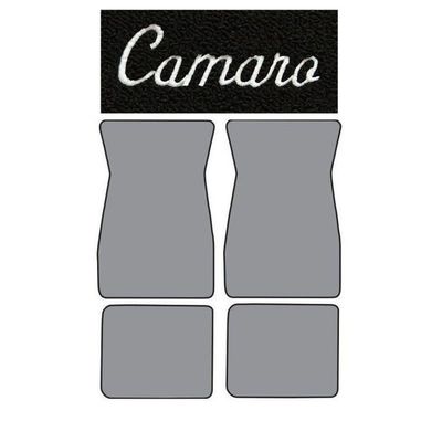 1967-69 Camaro Floor 4-pc Mat -Black w/ &quot;Camaro&quot; Logo