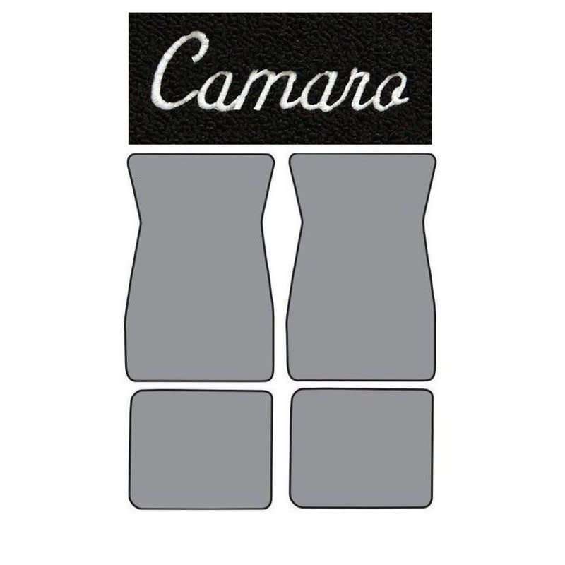 1967-69 Camaro Floor 4-pc Mat -Black w/ &quot;Camaro&quot; Logo