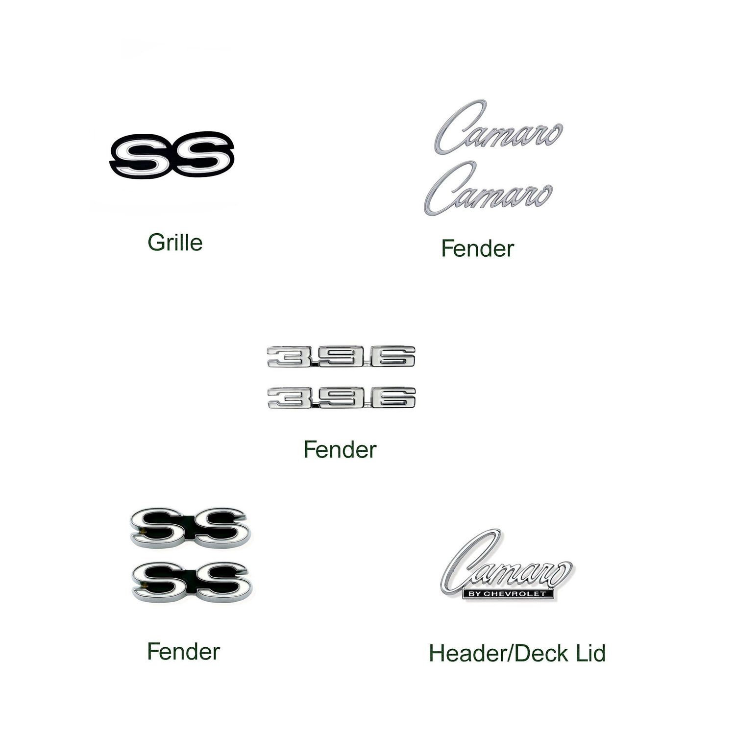 1968 Camaro &quot;RS-SS&quot; Emblem Kit