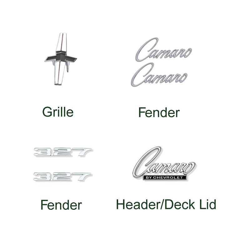 1968 Camaro &quot;327 STD&quot; Emblem Kit