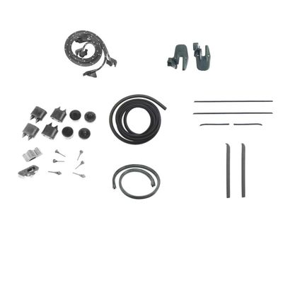 1968 Camaro Weatherstrip Kit Conv 4-Pc  OE Style Felts w/  Chrome Door Ledge Molding
