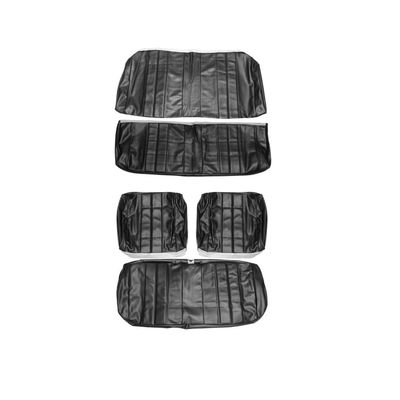 1966 Chevelle Coupe Front Split Bench &amp; Rear Seat Cover Set - Black