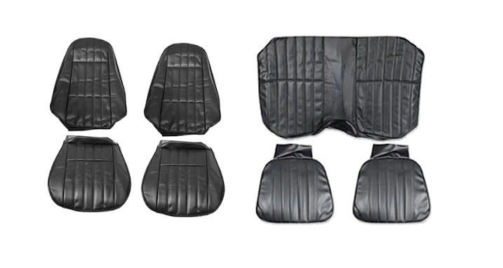 1977-78 Camaro Standard Front Bucket Seats &amp; Rear Seat Covers - Black