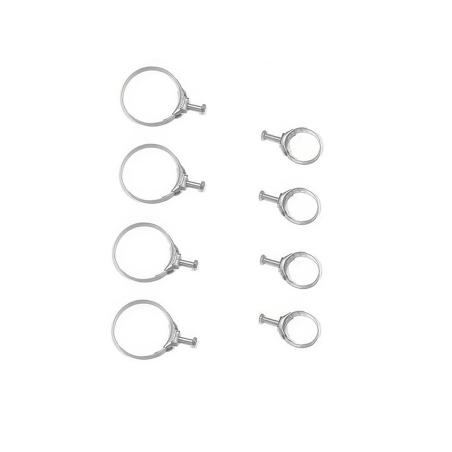 1959-72 Radiator And Heater Hose Tower Clamp Kit, Stamped