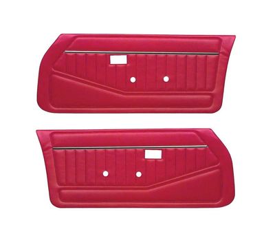 1978- 81 Camaro Firebird Standard Front Pre-Assembled Door Panels, Pair - Carmine