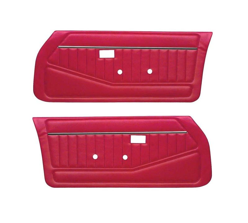 1978- 81 Camaro Firebird Standard Front Pre-Assembled Door Panels, Pair - Carmine