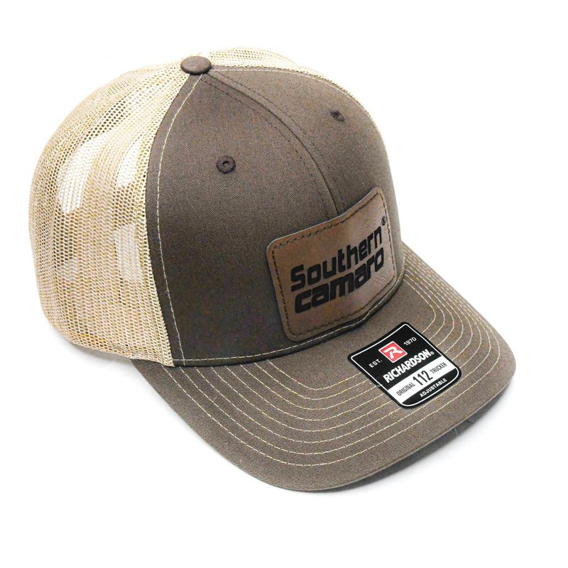 Brown and Tan Southern Camaro Hat w/ Leather Logo Patch