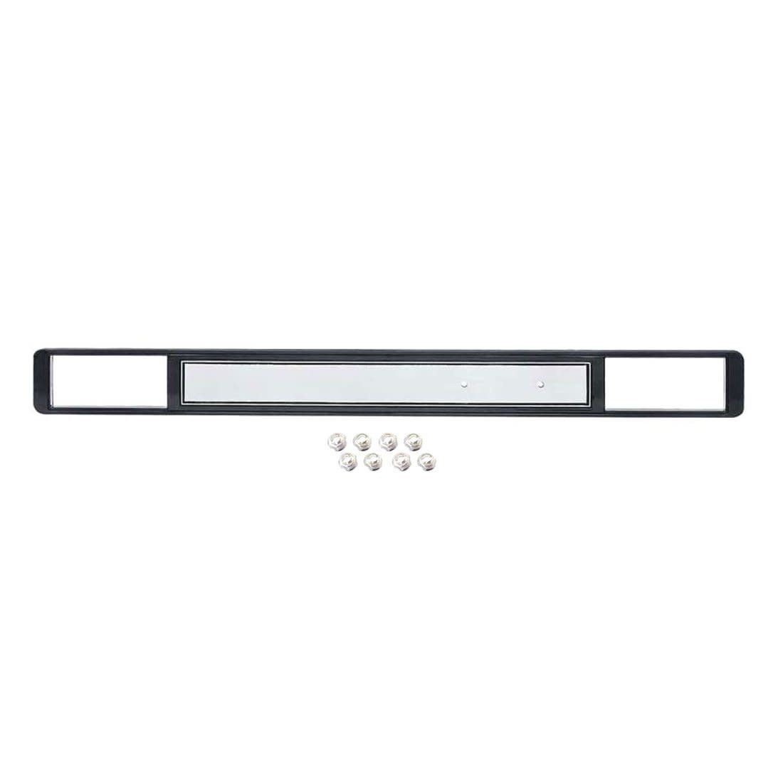 Plastic Dash Plate w/AC &amp; Hdw Black w/Aluminum Insert 1973-80 Chevy Truck C/K 10