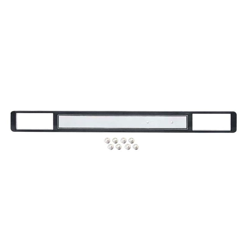 Plastic Dash Plate w/AC &amp; Hdw Black w/Aluminum Insert 1973-80 Chevy Truck C/K 10