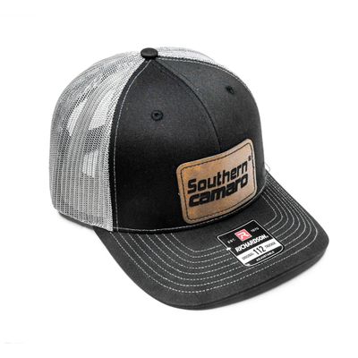 Black and Grey Southern Camaro Hat  w/ Leather Logo Patch