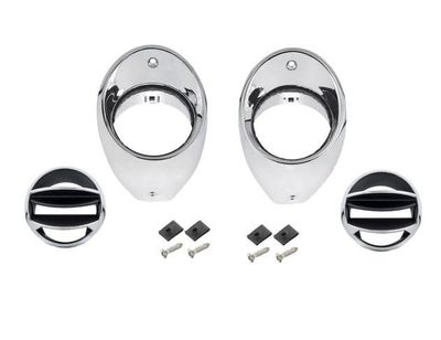 1966-67 Chevelle Air Vent Ball &amp; Bezel Set Chrome