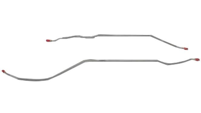 1969-73 Chevrolet Nova 2-Pc Rear Axle Brake Lines - OE Steel