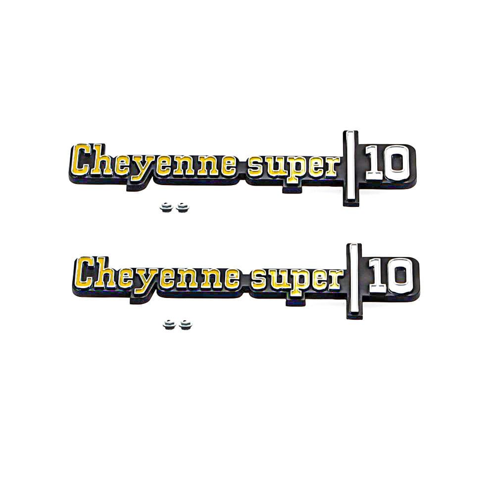 1973-76 Chevy Truck C10  &quot;Super Cheyenne /10&quot; Fender Emblems Pair