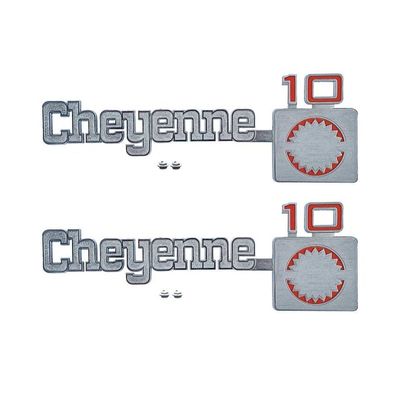1975-80 Chevy Truck C10  &quot;Cheyenne 10&quot; Fender Emblems Pair