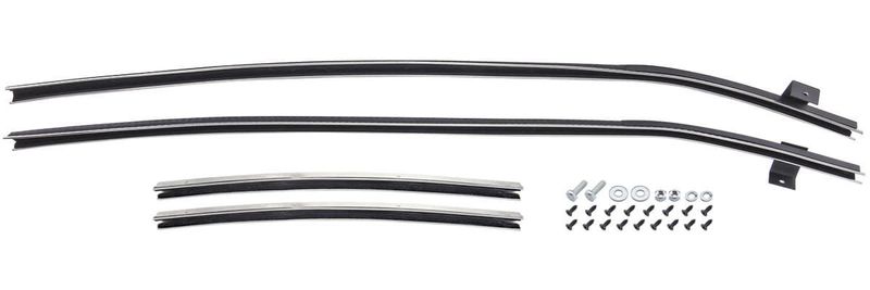 1966-1967 Chevelle 2-Dr Sedan Qtr Glass Run Channel Kit - Beaded for Non-Functional Window