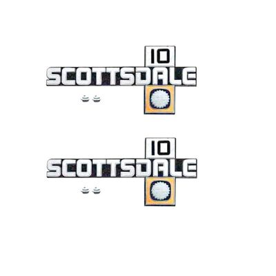 1981-87 Chevy Truck C10  &quot;Scottsdale 10&quot; Fender Emblems Pair
