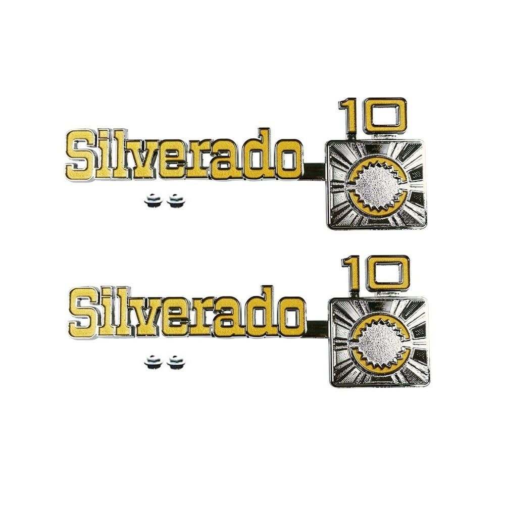 1975-80 Chevy Truck C10  &quot;Silverado 10&quot; Fender Emblems Pair