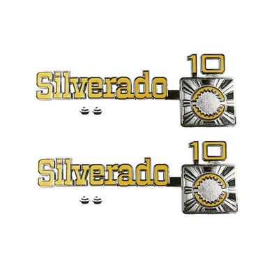 1975-80 Chevy Truck C10  &quot;Silverado 10&quot; Fender Emblems Pair