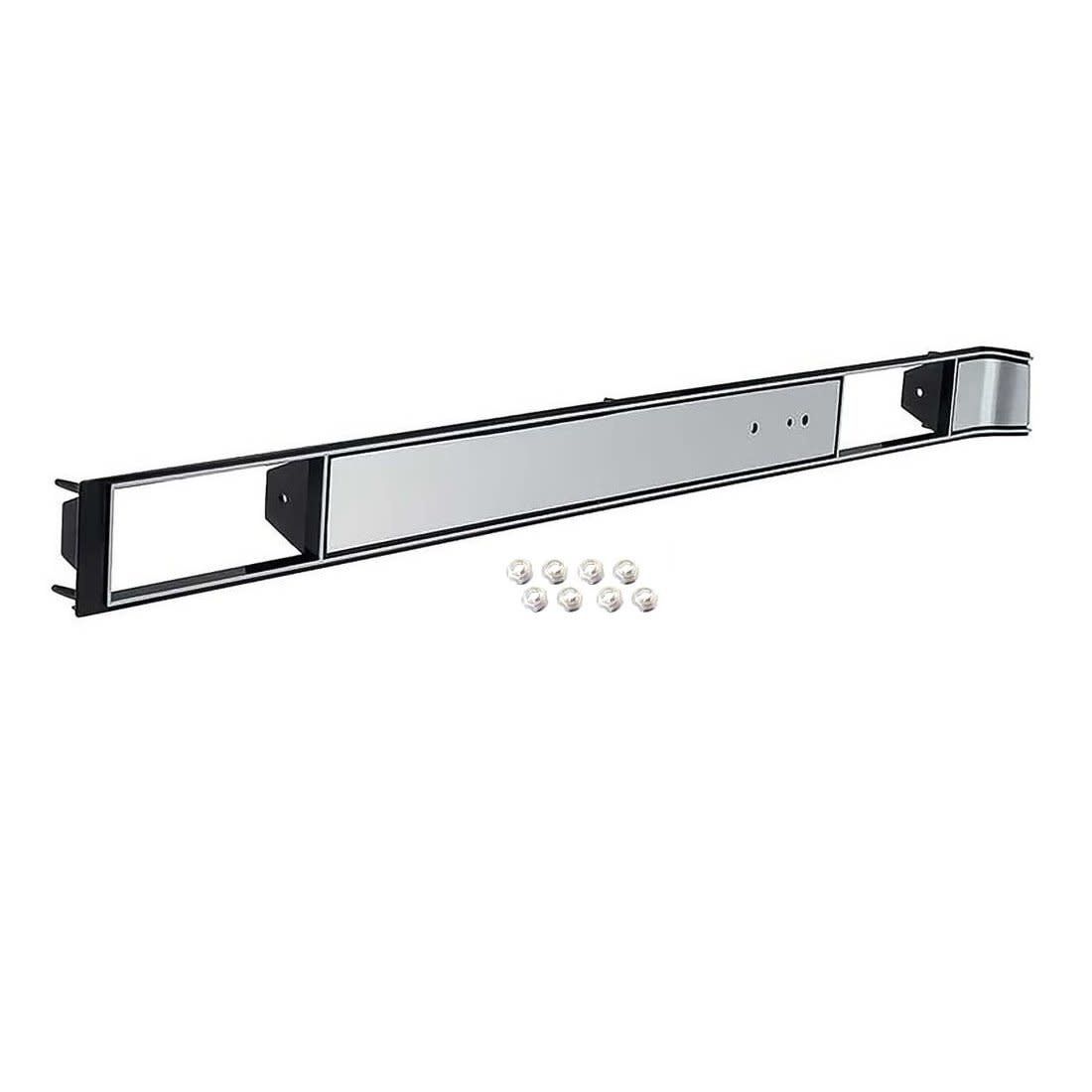 Plastic Dash Plate w/AC w/Hardware Black w/ Aluminum Trim 1981-91 Chevy Truck, C/K 10