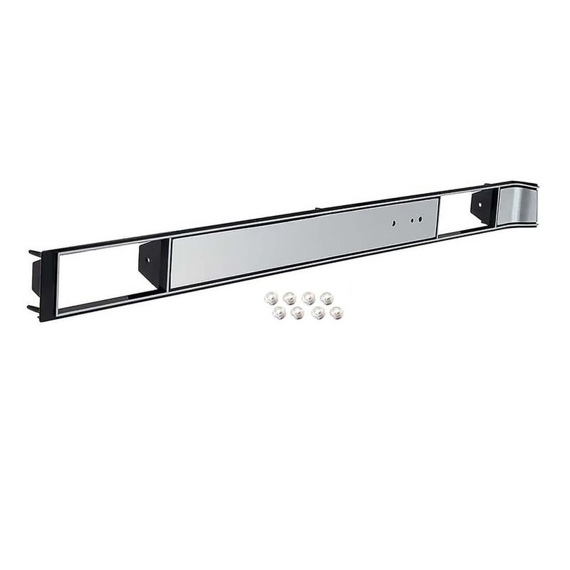 Plastic Dash Plate w/AC w/Hardware Black w/ Aluminum Trim 1981-91 Chevy Truck, C/K 10