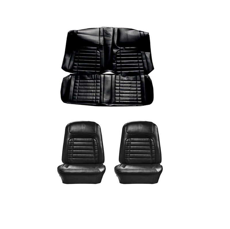 1968 Camaro Coupe Deluxe Front and Rear Seat Covers - Black 1968 Camaro Coupe Deluxe Front and Rear Seat Covers - Black