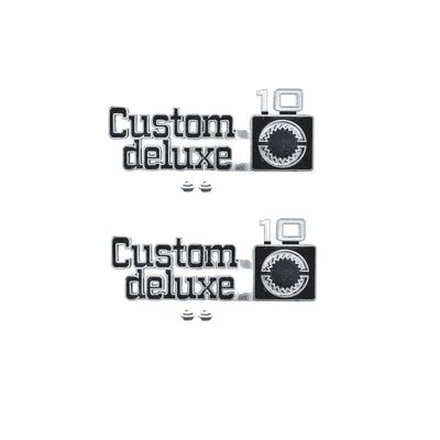 1975-80 Chevy Truck C10  &quot;Custom Deluxe /10&quot; Fender Emblems Pair