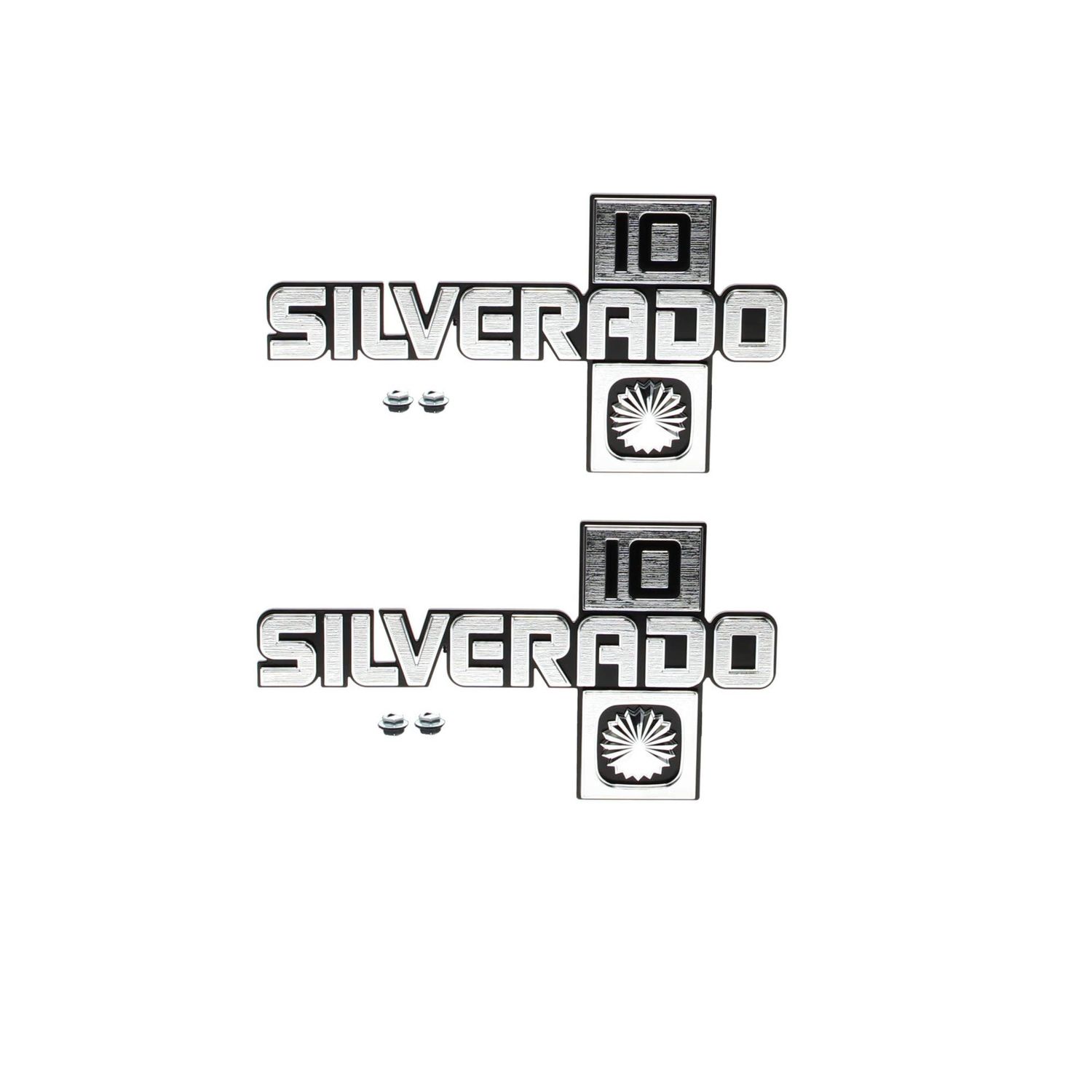 1981-88 Chevy Truck C10  &quot;Silverado 10&quot; Fender Emblems Pair