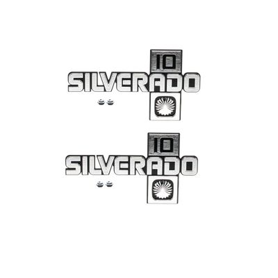 1981-88 Chevy Truck C10  &quot;Silverado 10&quot; Fender Emblems Pair