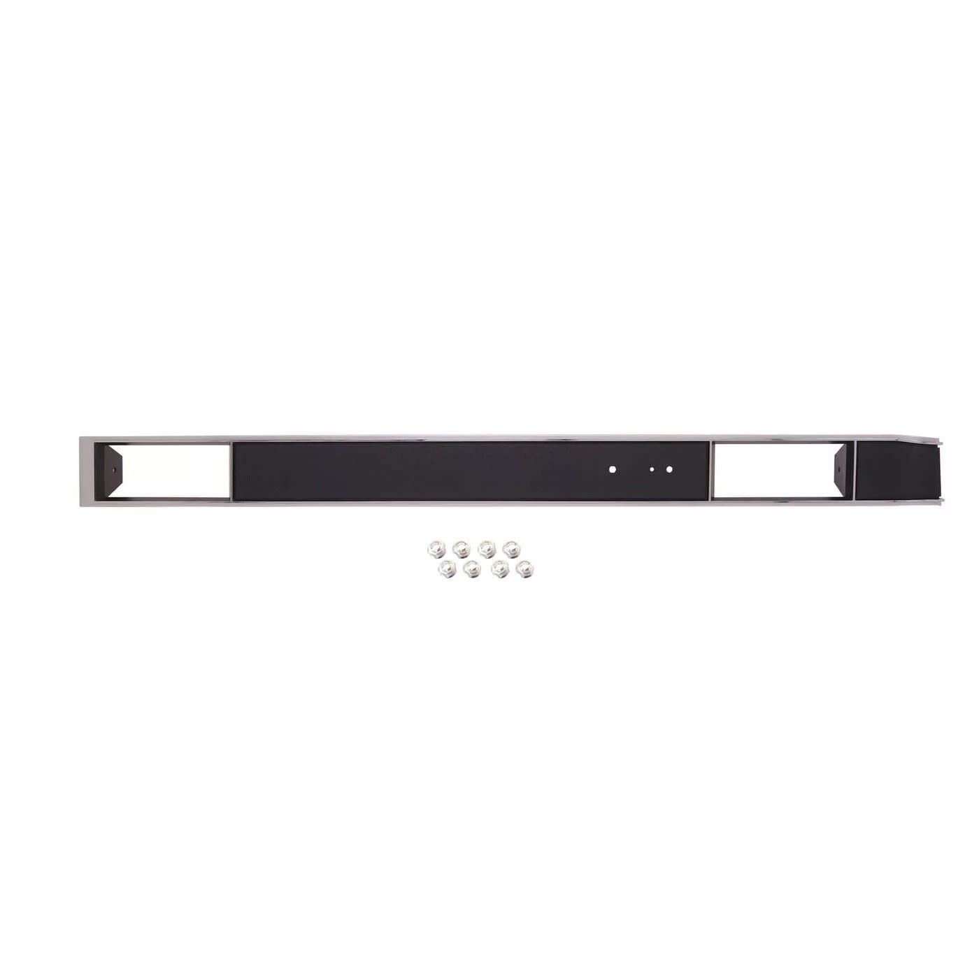 Plastic Dash Plate w/AC w/ Hardware Black w/Silver Trim 1981-91 Chevy Truck, C/K 10