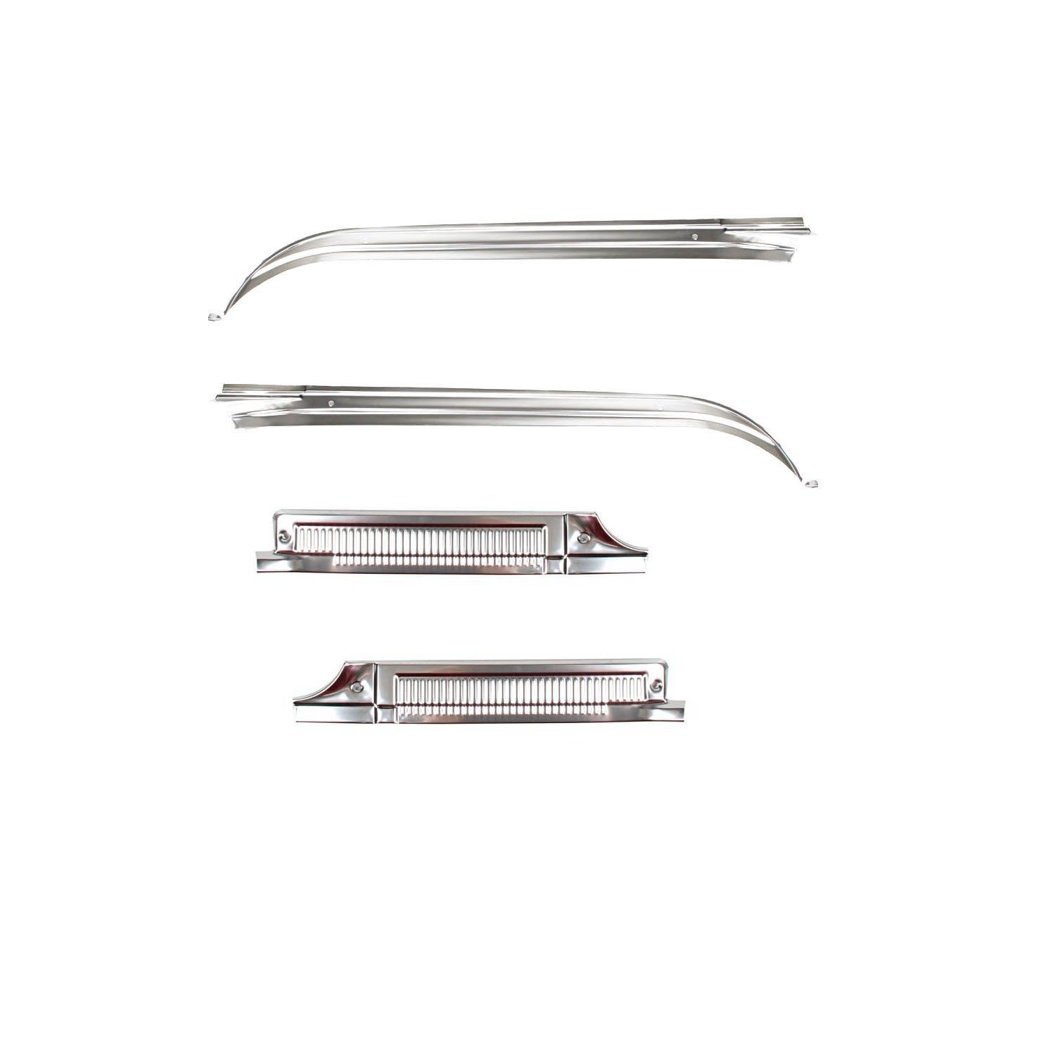 Chrome Front &amp; Rear Sill Plates 4 Pc 1973-86 Chevy Truck C/K 10
