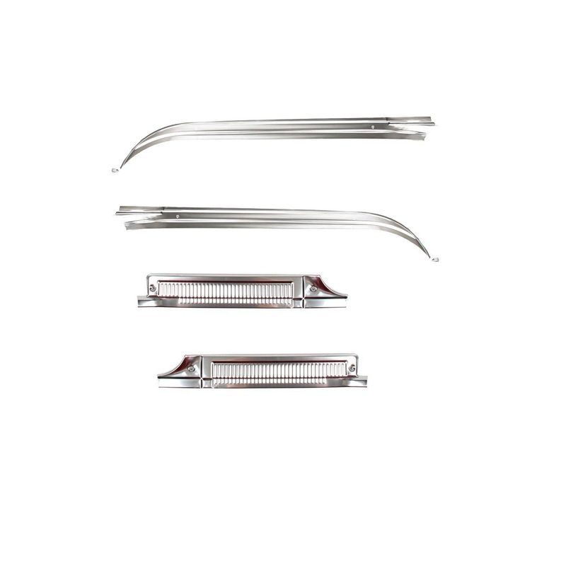 Chrome Front &amp; Rear Sill Plates 4 Pc 1973-86 Chevy Truck C/K 10
