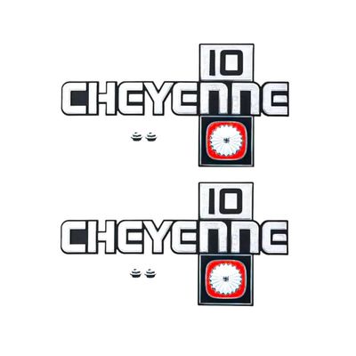 1981-87 Chevy Truck C10  &quot;Cheyenne 10&quot; Fender Emblems Pair
