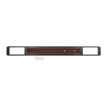 Plastic Dash Plate w/AC &amp; Hdw - Black w/Wood Insert 1973-80 Chevy Truck C/K 10