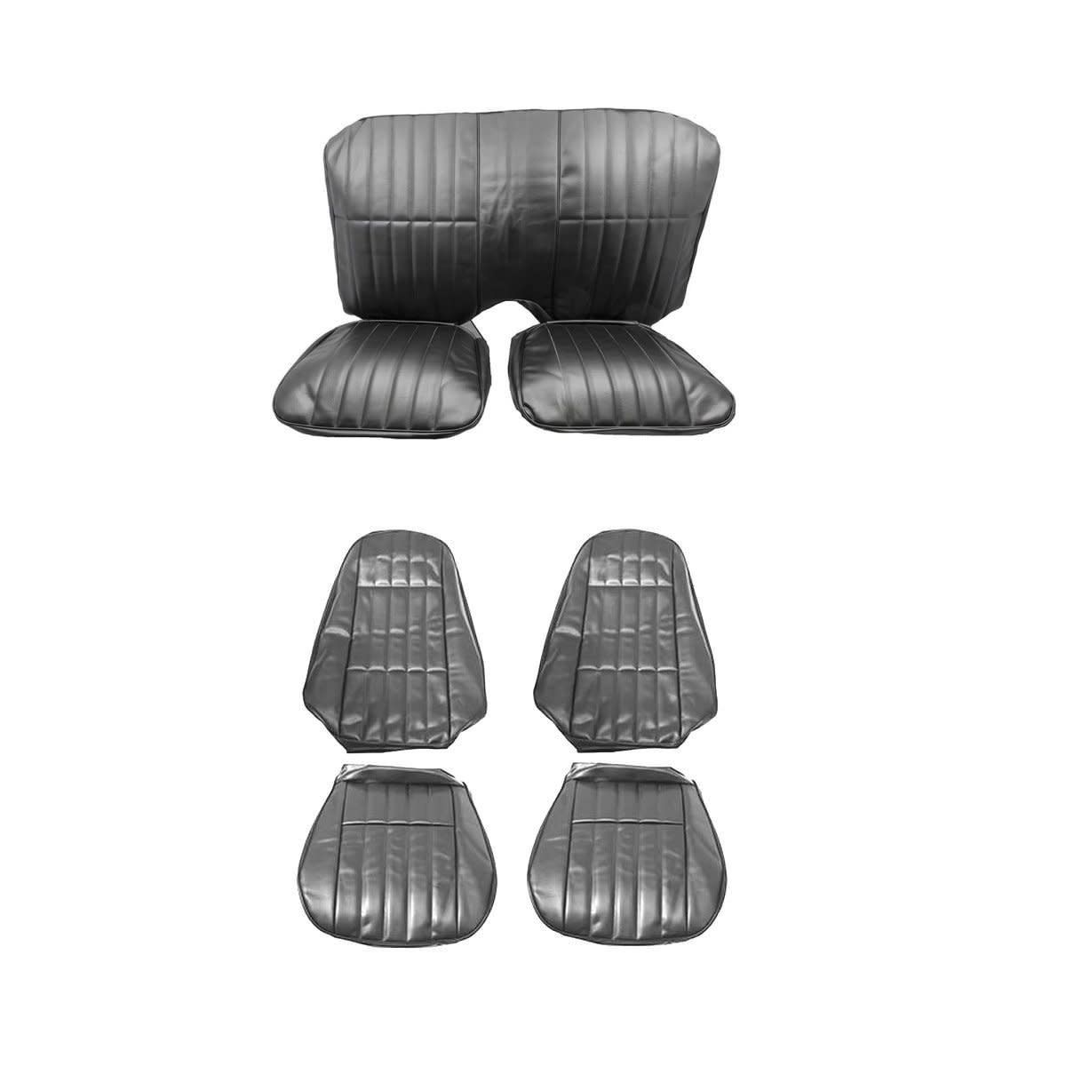 1971-72 Camaro Front Bucket Seats &amp; Rear Seat Covers - Black
