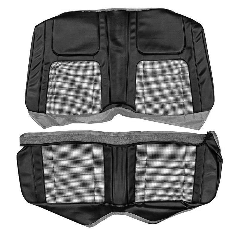 1968 Camaro Coupe Rear Seat Houndstooth Upholstery - Black
