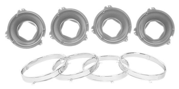 Headlight Bucket and Rings Mounting Kit -8pc 1966-70 Chevelle