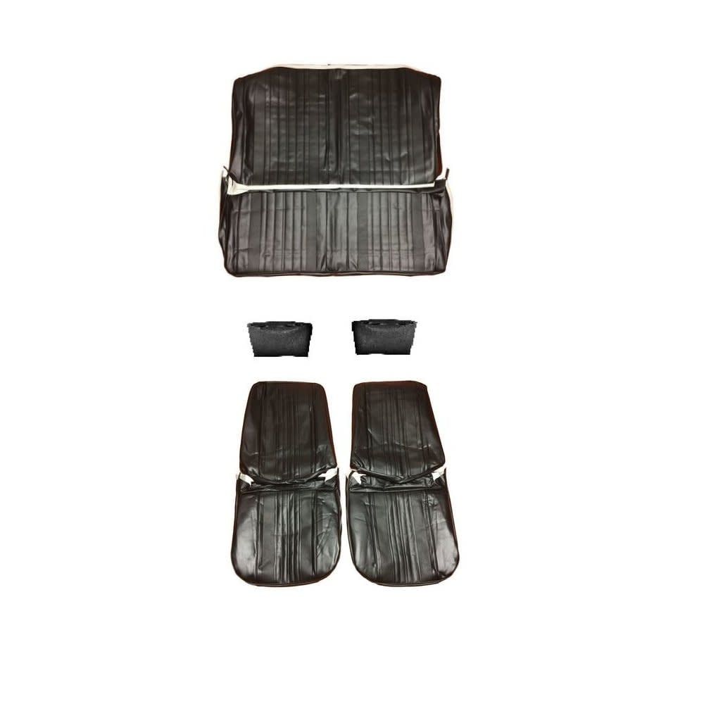 1970 Chevelle Coupe Front Bucket &amp; Rear Seat Covers - Black