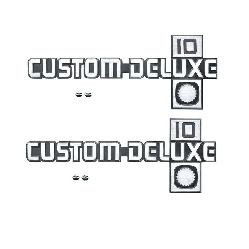 1981-87 Chevy Truck C10  &quot;Custom Deluxe 10&quot; Fender Emblems Pair