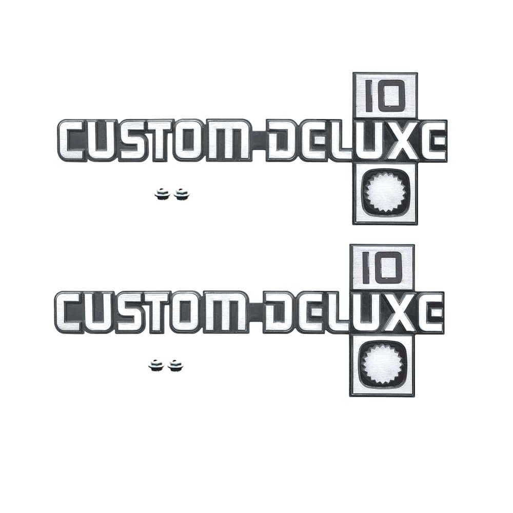 1981-87 Chevy Truck C10  &quot;Custom Deluxe 10&quot; Fender Emblems Pair