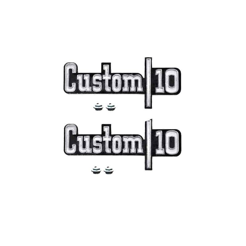 1973-76 Chevy Truck C10  &quot;Custom/10&quot; Fender Emblems Pair