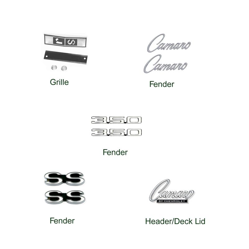 1968 Camaro &quot;RS-SS 350&quot; Emblem Kit