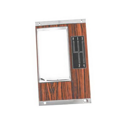 1969 Camaro Manual Shift Plate w/ Woodgrain and Shift Pattern