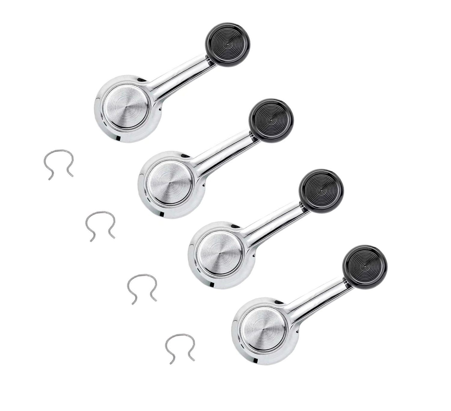1967-81 Camaro /Firebird / 1968-72 Chevelle 4-Piece Window Crank Handle Set - Black