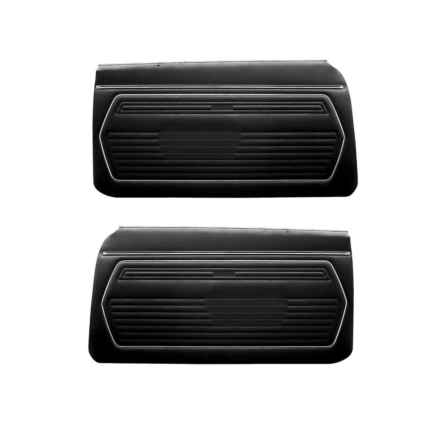 1969 Camaro Pre-Assembled Standard Front Door Panels Pair-Black
