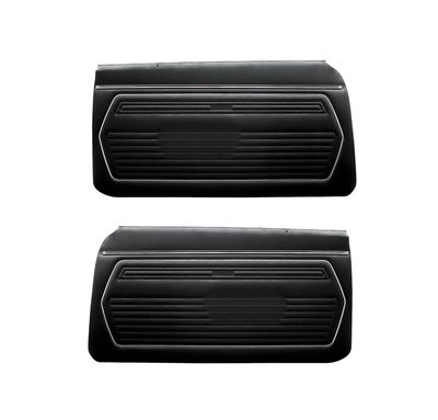 1969 Camaro Pre-Assembled Standard Front Door Panels Pair-Black