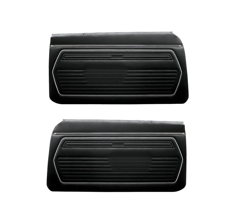1969 Camaro Pre-Assembled Standard Front Door Panels Pair-Black