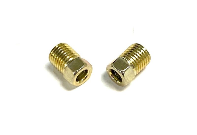 Inverted Flare Steel Brake Line Fittings For 1/4 Inch O.D. Tubing With 7/16&quot;-24 Threads - Pair